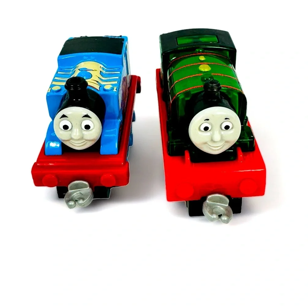 Thomas & Friends Light Up Percy And Thomas W/Bones Push Along Toy Trains.